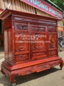 1 TỦ THỜ GỖ TRÀM 1M53 MẪU LÙN