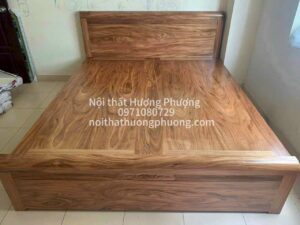 GIƯỜNG NGỦ GỖ HƯƠNG XÁM DÁT PHẢN 