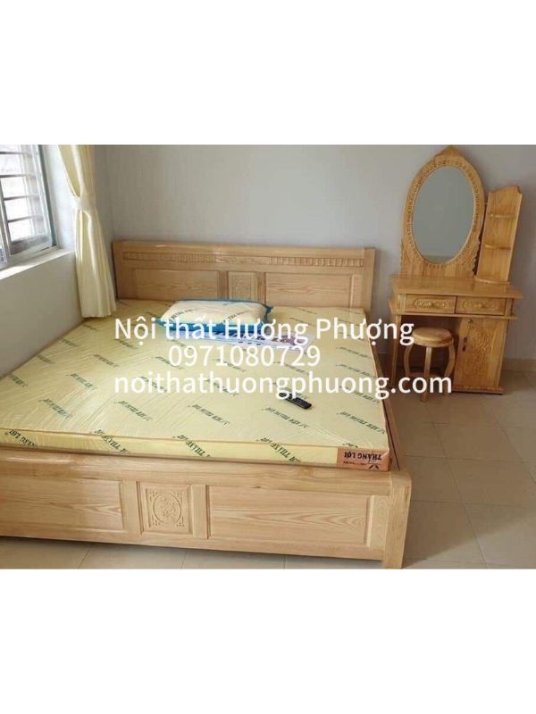 2 giường gỗ sồi trắng
