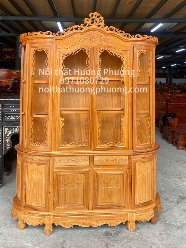 TỦ RƯỢU GỖ GÕ ĐỎ- BẦU LỤC GIÁC 1M6