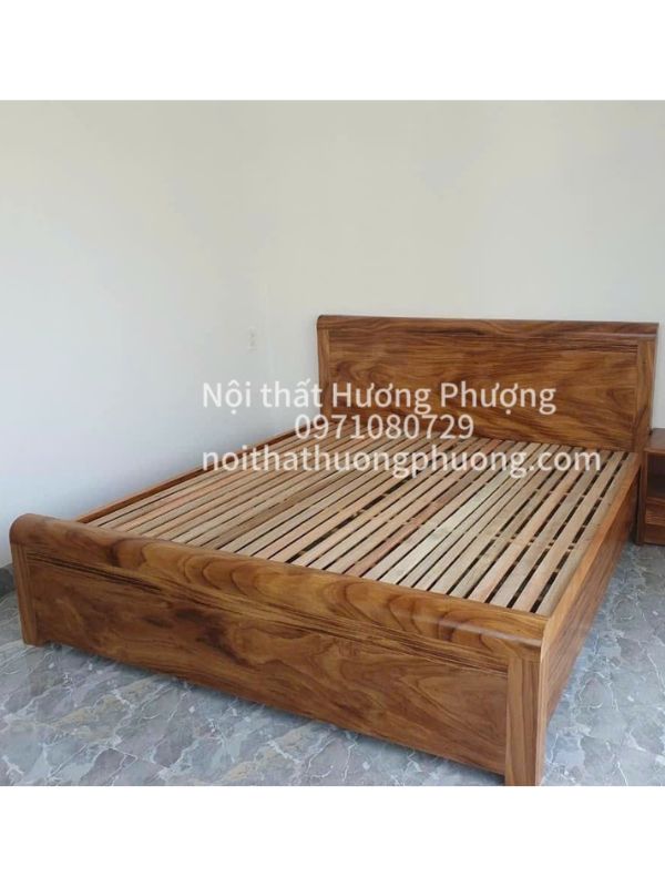 GIƯỜNG NGỦ GỖ HƯƠNG XÁM DÁT THƯỜNG