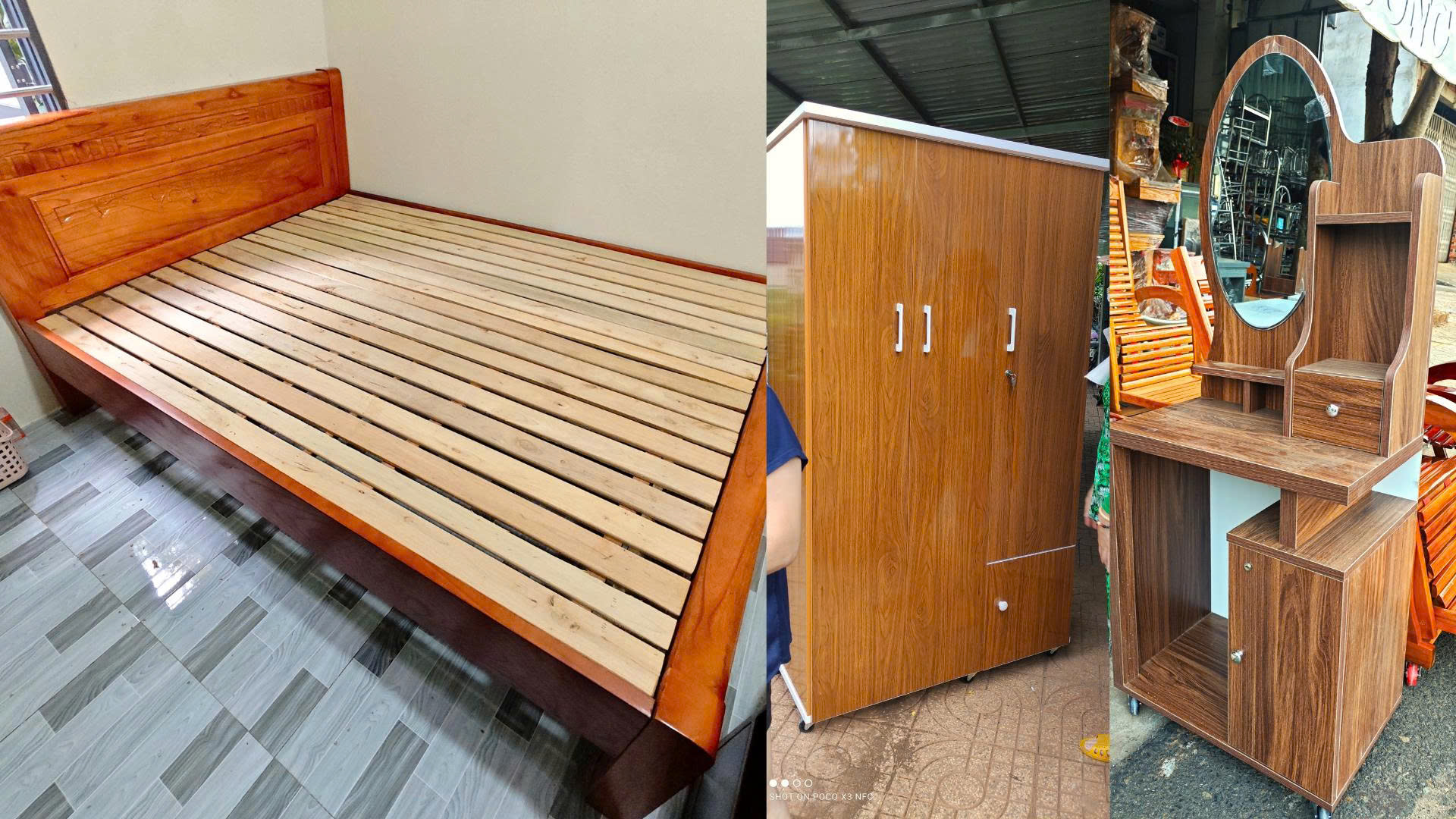 Bộ Phòng Ngủ (GIƯỜNG- TỦ ÁO- BÀN TRANG ĐIỂM) Cho Công Nhân Lương 6–8 Triệu– Đẹp, Gọn, Tiết Kiệm Chi Phí